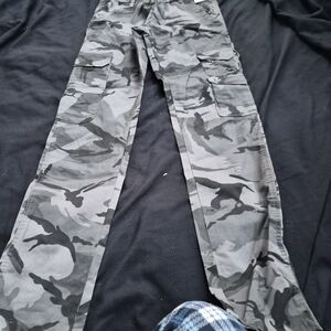 Wrangler Mens Cargo Pants 30X32 Gray Camouflage Relaxed Fit